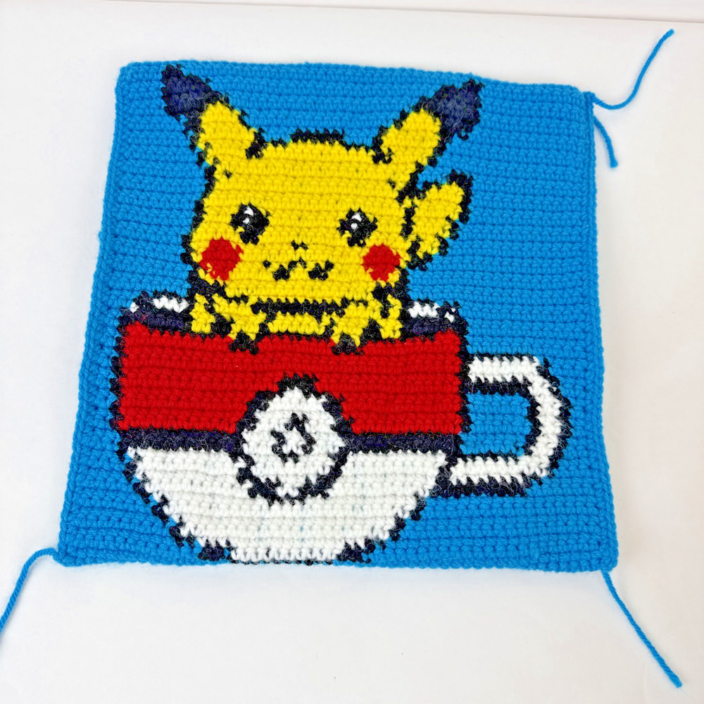 Pikachu crochet bag laptop cover pouch NO HANDLE - Picture 1 of 8